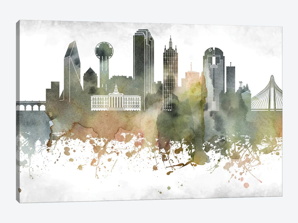 Dallas Skyline by WallDecorAddict 1-piece Canvas Print