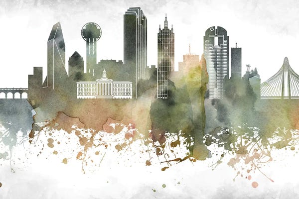 Dallas Skylines: Dallas Skyline by WallDecorAddict