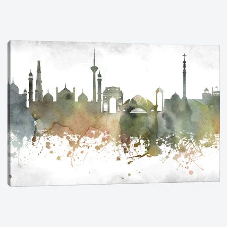 Delhi Skyline Canvas Print #WDA905} by WallDecorAddict Canvas Art Print