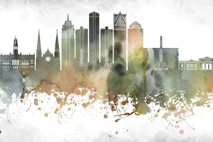 Detroit Skyline by WallDecorAddict wall art