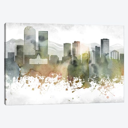 Denver Skyline Canvas Print #WDA907} by WallDecorAddict Canvas Print