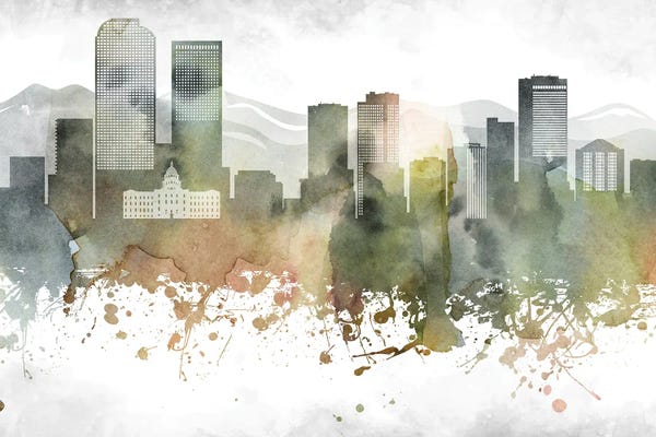 Denver: Denver Skyline by WallDecorAddict