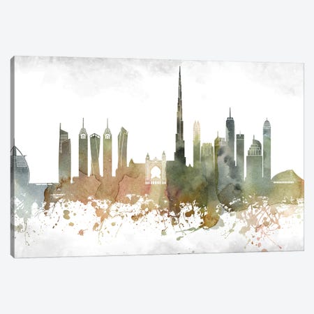 Dubai Skyline Canvas Print #WDA908} by WallDecorAddict Canvas Art