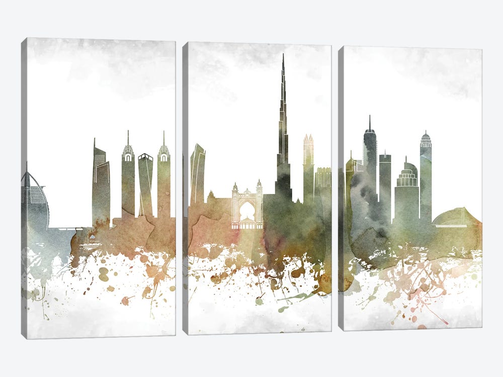Dubai Skyline by WallDecorAddict 3-piece Canvas Art Print