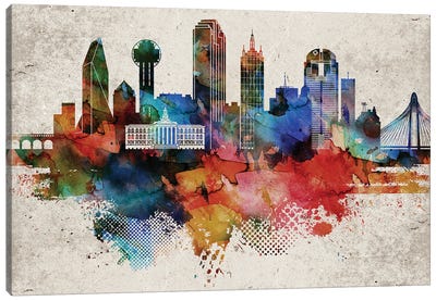 Dallas Abstract Canvas Art Print - Dallas Skylines