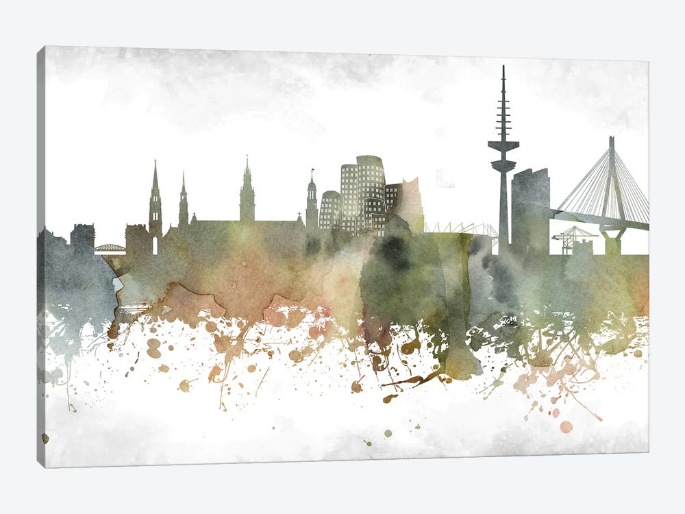 Dusseldorf Skyline by WallDecorAddict 1-piece Canvas Wall Art