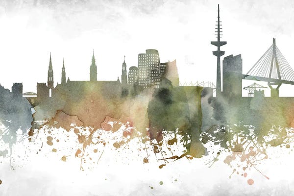 Dusseldorf: Dusseldorf Skyline by WallDecorAddict
