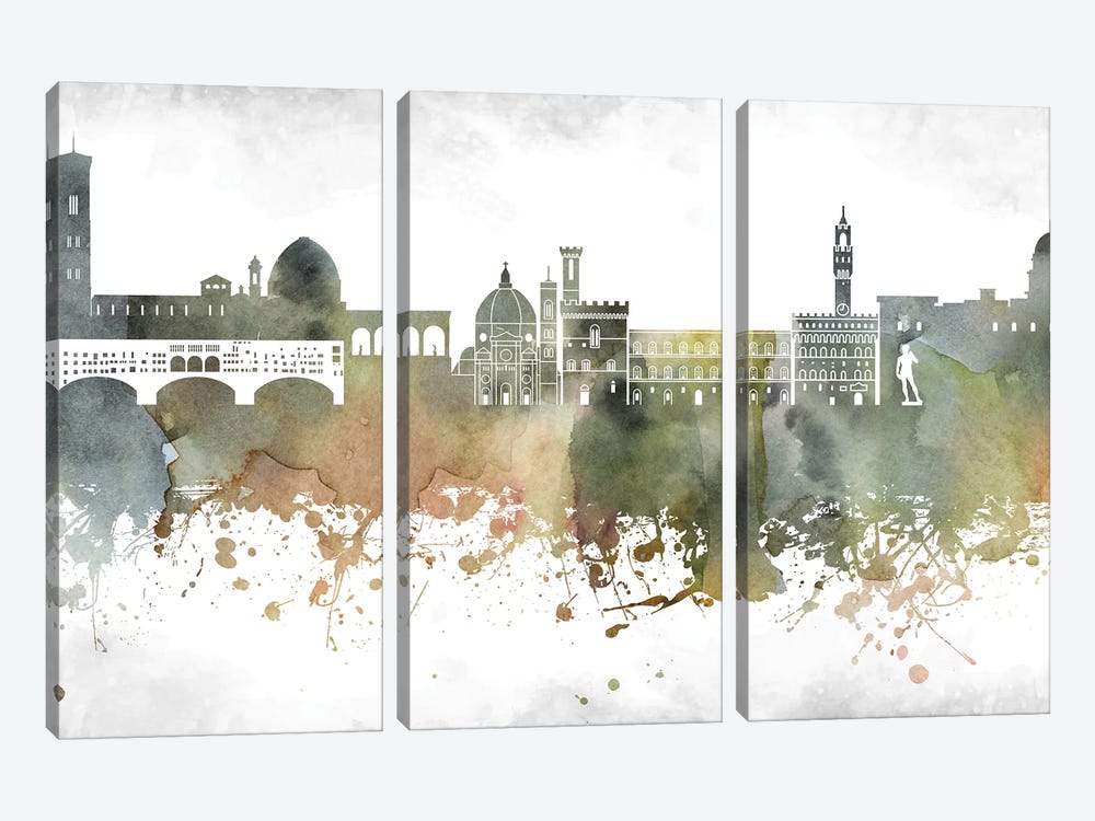Florence Skyline by WallDecorAddict 3-piece Canvas Wall Art