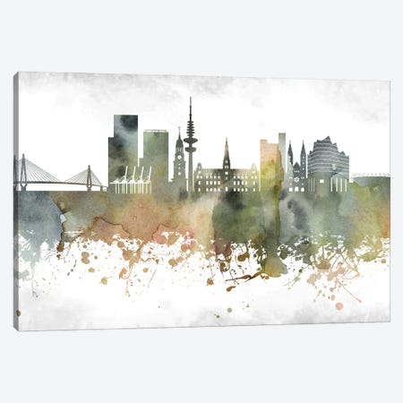 Hamburg Skyline Canvas Print #WDA920} by WallDecorAddict Canvas Wall Art