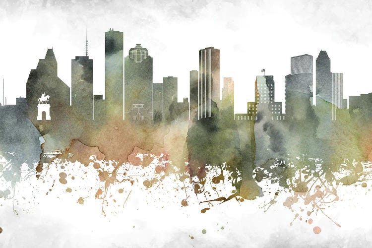 Houston Skyline by WallDecorAddict wall art