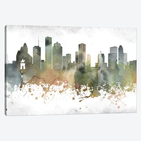 Houston Skyline Canvas Print #WDA924} by WallDecorAddict Canvas Print
