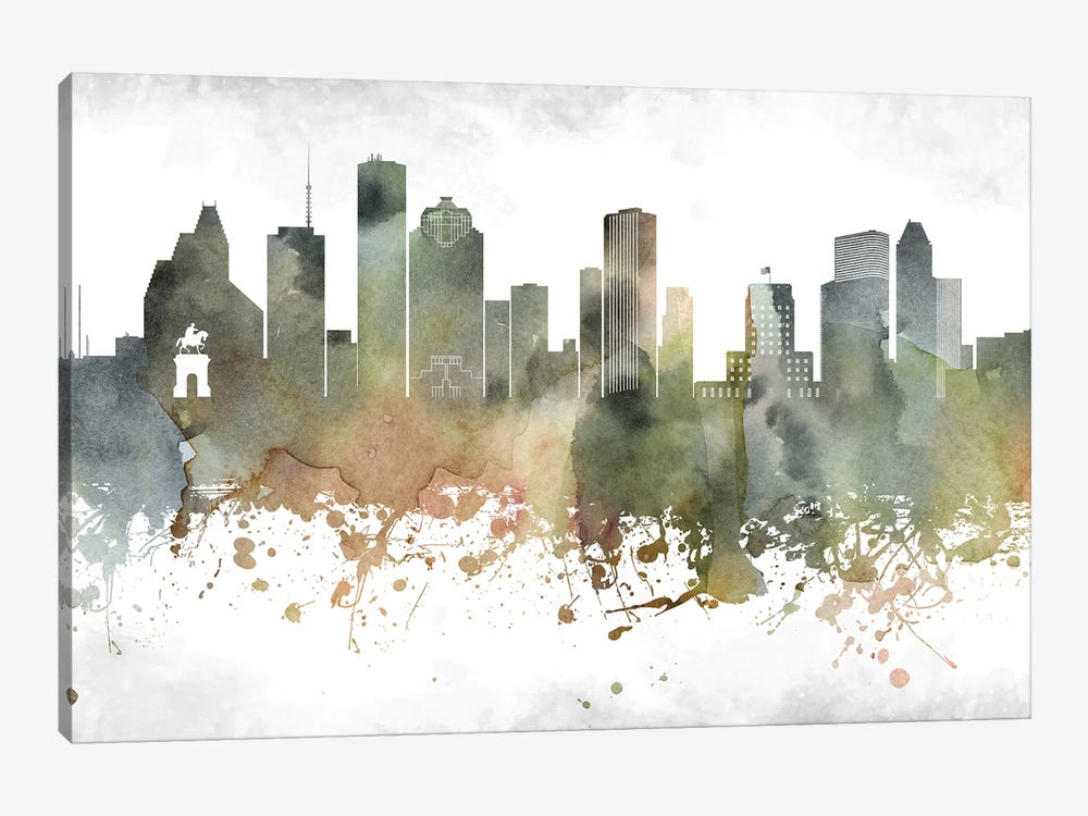 Houston Skyline by WallDecorAddict 1-piece Canvas Art Print