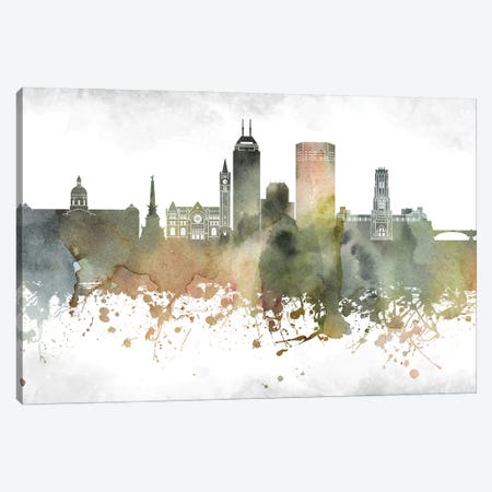 Indianapolis Skyline Canvas Print #WDA925} by WallDecorAddict Art Print