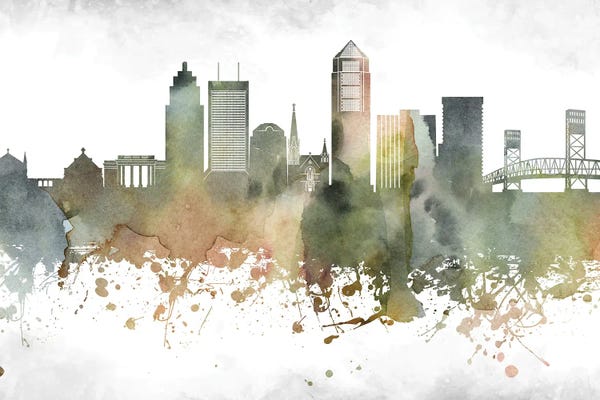 Jacksonville: Jacksonville Skyline by WallDecorAddict