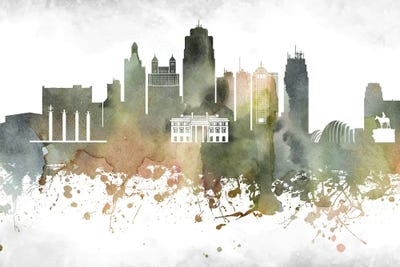 Kansas City Skyline by WallDecorAddict multi panel art