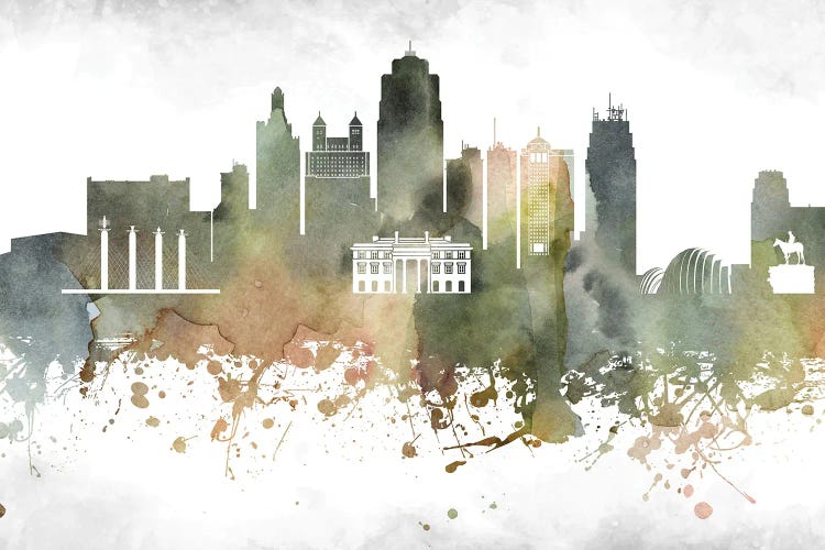 Kansas City Skyline by WallDecorAddict wall art