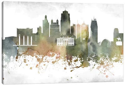 Kansas City Skyline Canvas Art Print - Kansas
