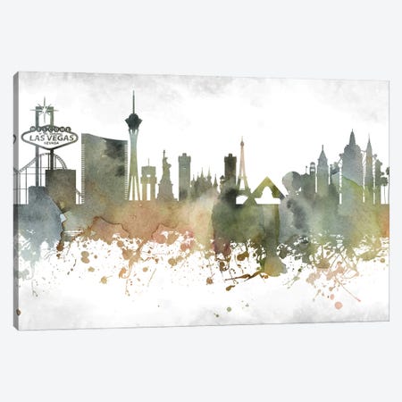 Las Vegas Skyline Canvas Print #WDA933} by WallDecorAddict Canvas Art Print