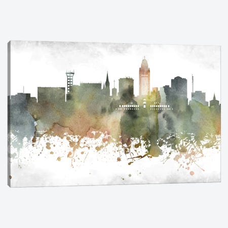 Lincoln Skyline Canvas Print #WDA935} by WallDecorAddict Canvas Wall Art