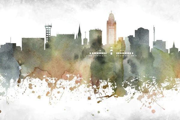 Nebraska: Lincoln Skyline by WallDecorAddict