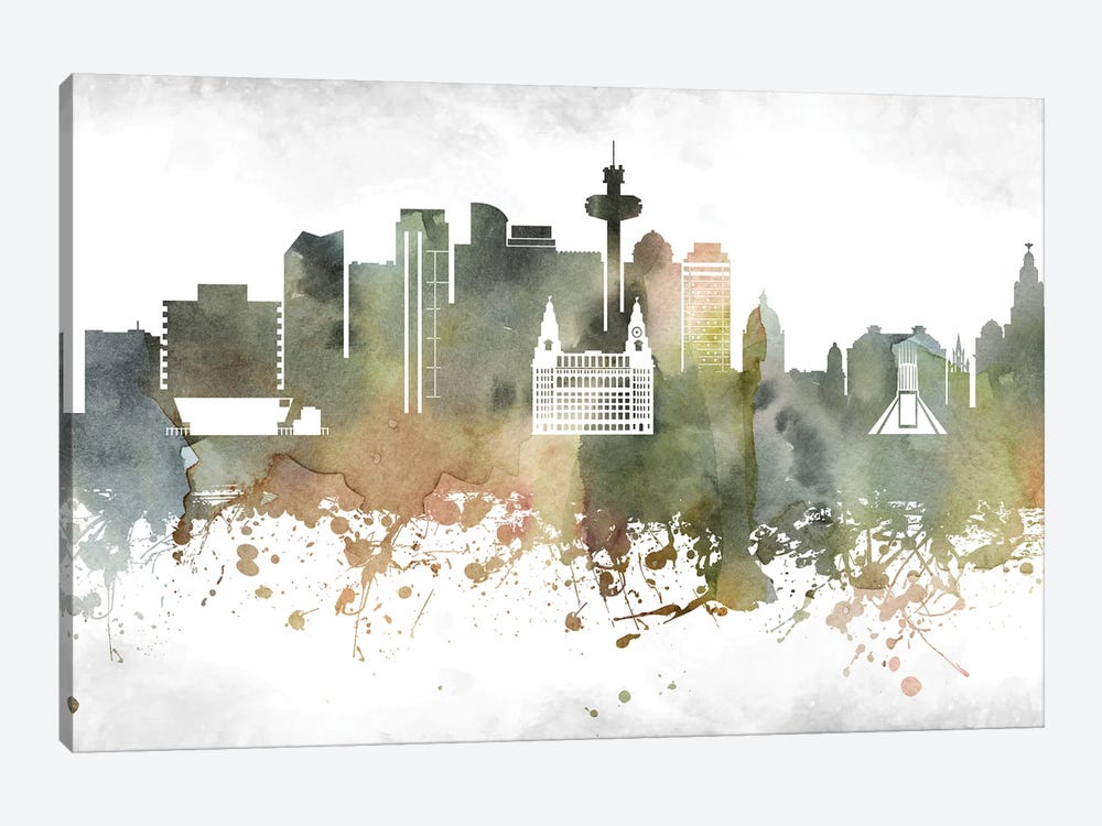 Liverpool Skyline by WallDecorAddict 1-piece Canvas Artwork