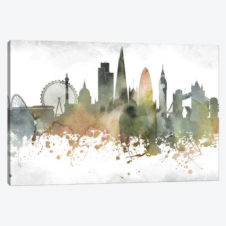 London Skyline Canvas Print #WDA939} by WallDecorAddict Canvas Art Print