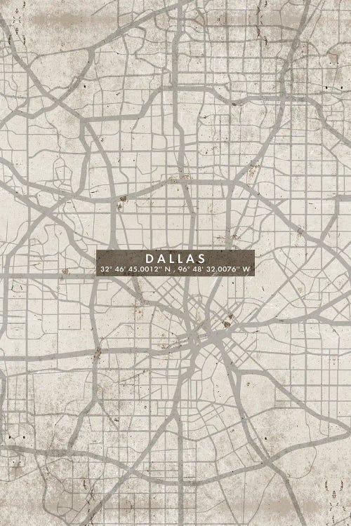 Dallas City Map Abstract