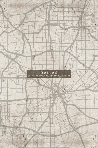 Urban Maps: Dallas City Map Abstract by WallDecorAddict