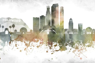 Los Angeles Skyline by WallDecorAddict framed canvas print