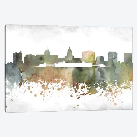Madison Skyline Canvas Print #WDA943} by WallDecorAddict Canvas Wall Art
