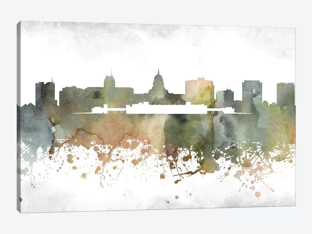 Madison Skyline by WallDecorAddict 1-piece Canvas Wall Art