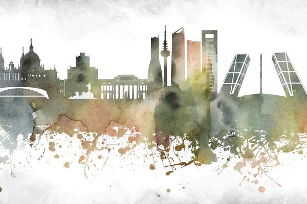 Community Of Madrid: Madrid Skyline by WallDecorAddict