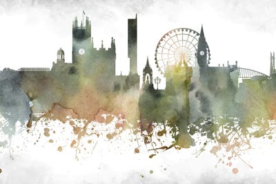 Manchester Skyline by WallDecorAddict framed wall art