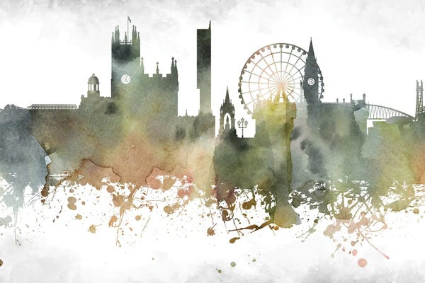 Manchester: Manchester Skyline by WallDecorAddict