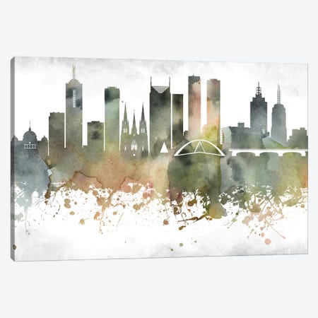 Melbourne Skyline Canvas Print #WDA947} by WallDecorAddict Canvas Art Print