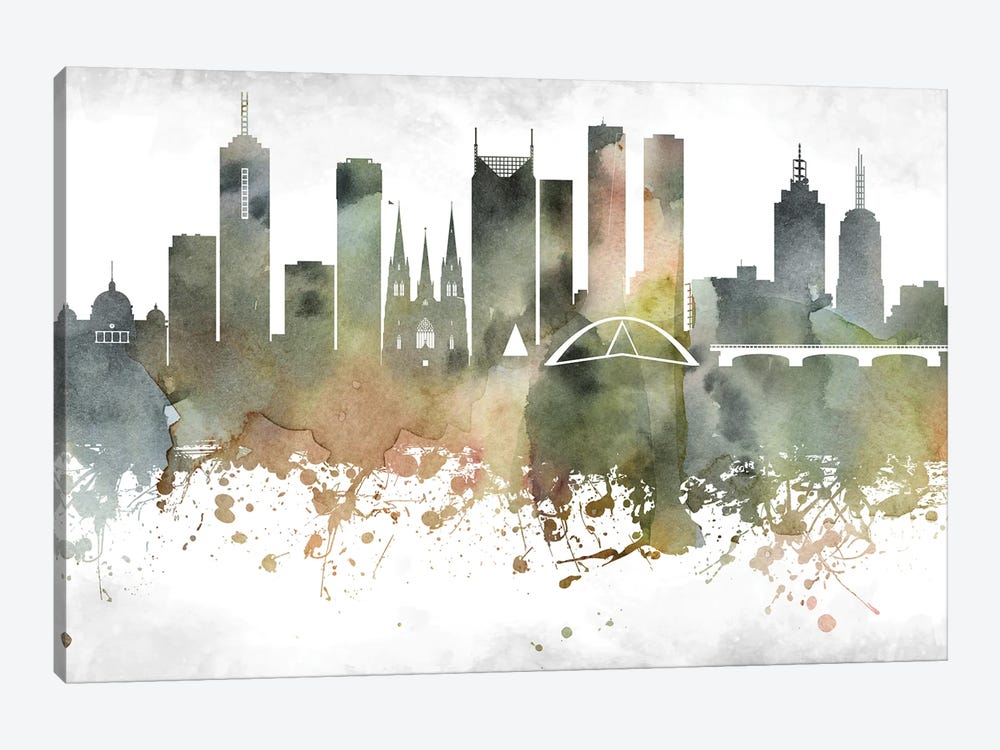 Melbourne Skyline by WallDecorAddict 1-piece Canvas Wall Art