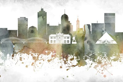 Memphis Skyline by WallDecorAddict framed wall art