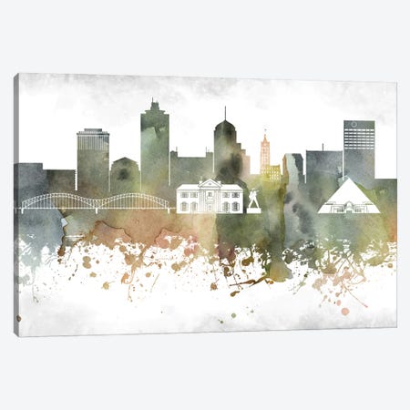 Memphis Skyline Canvas Print #WDA948} by WallDecorAddict Canvas Artwork