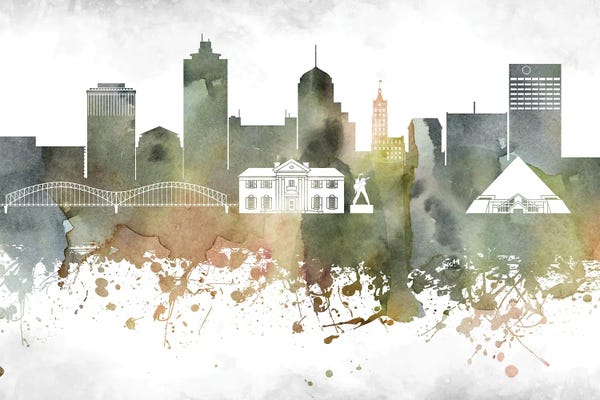 Memphis: Memphis Skyline by WallDecorAddict