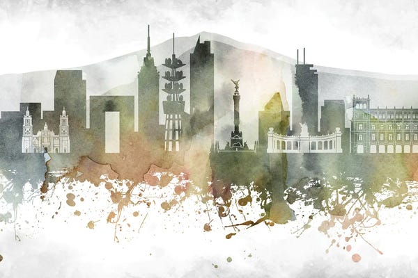 Mexico City: Mexico City Skyline by WallDecorAddict