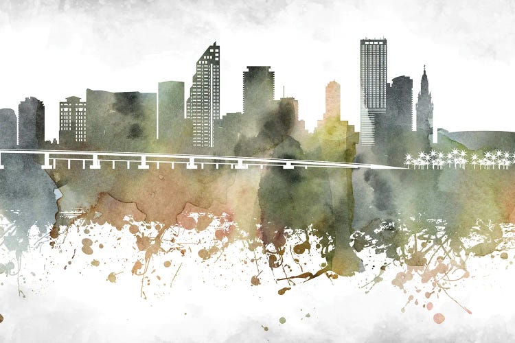Miami Skyline by WallDecorAddict wall art