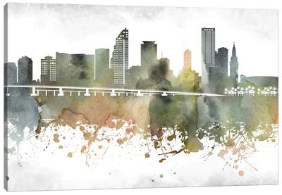 Miami Skyline Canvas Art Print - Miami Art
