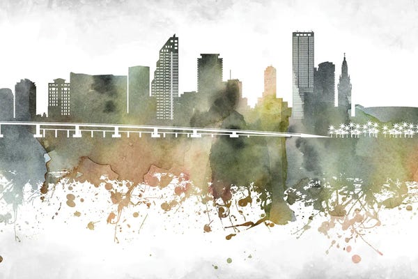Miami: Miami Skyline by WallDecorAddict