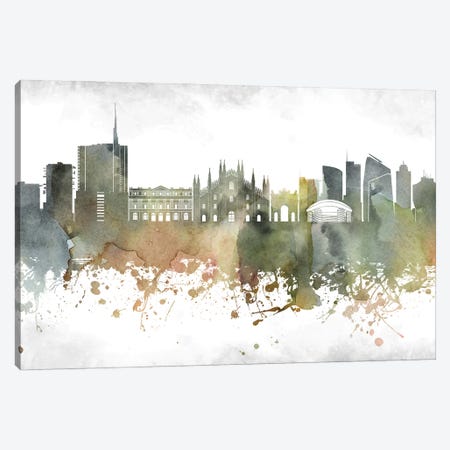 Milan Skyline Canvas Print #WDA951} by WallDecorAddict Canvas Print