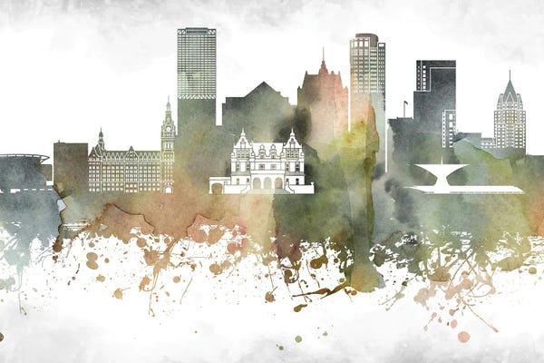 Wisconsin: Milwaukee Skyline by WallDecorAddict