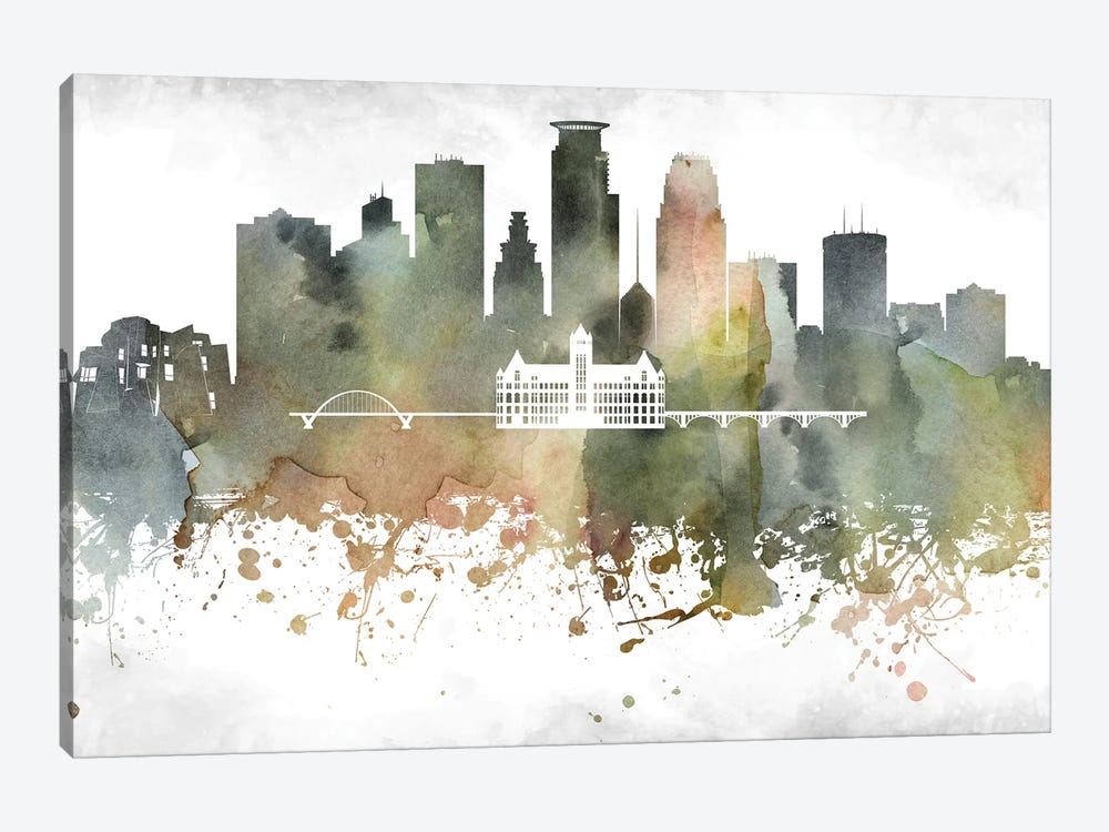 Minneapolis Skyline by WallDecorAddict 1-piece Canvas Art Print