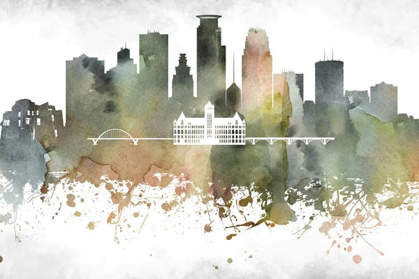 Minnesota: Minneapolis Skyline by WallDecorAddict
