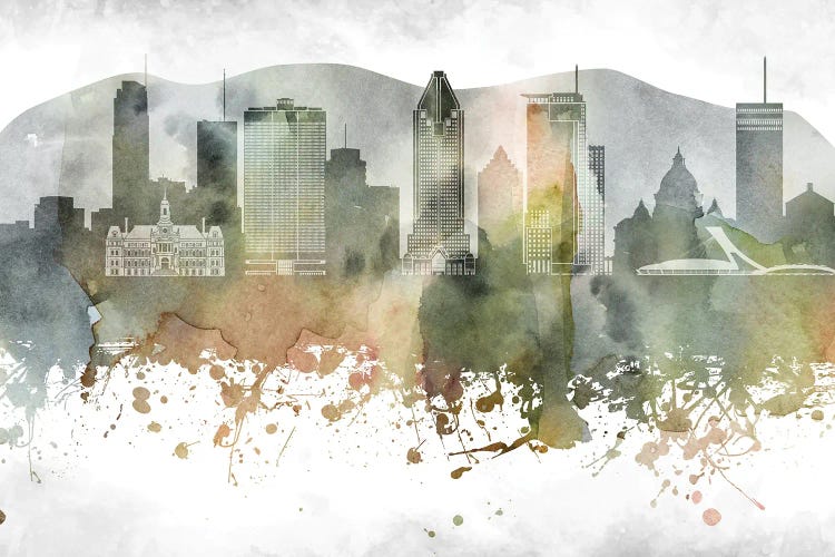 Montreal Skyline by WallDecorAddict wall art