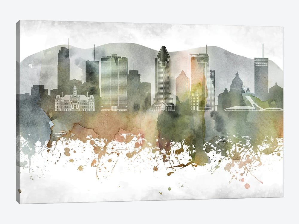 Montreal Skyline by WallDecorAddict 1-piece Canvas Wall Art