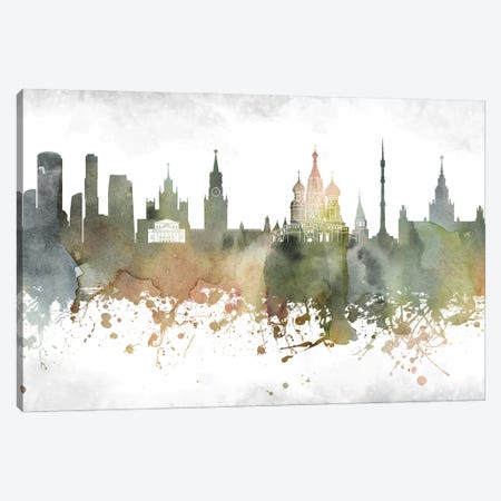 Moscow Skyline Canvas Print #WDA955} by WallDecorAddict Canvas Art